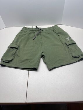 Gymshark Men’s Olive Green Cargo Shorts. Has some discoloration as shown